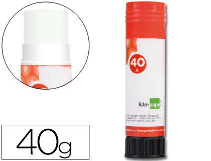 Pegamento adhesivo en barra Liderpapel 40g.